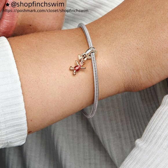 Pandora Disney Winnie the Pooh Piglet Dangle Charm - Picture 5 of 5